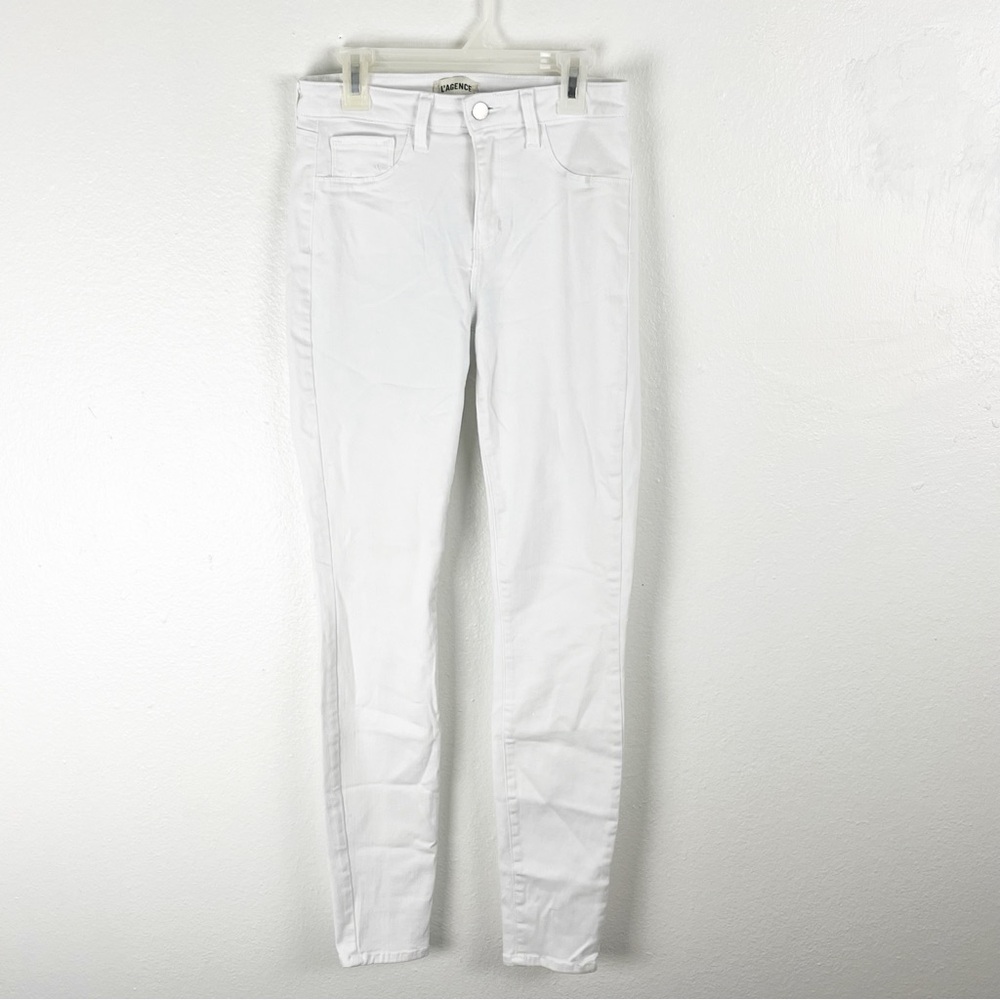 L’AGENCE White Mid Rise Skinny Jeans 26 Casual Neutral Preppy Minimalist